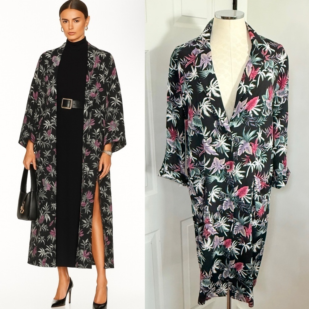 New POL Floral Print Duster Jacket